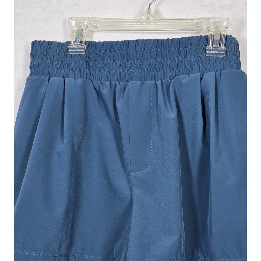 Apana Womens Teal Green Athletic Shorts Large Spandex Elastic Waist Pull On Logo - Picture 3 of 12